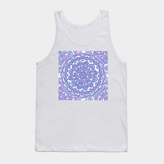 Lilac Spring Doodle Flower Tank Top by micklyn